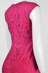 Adrianna Papell - Notched Shirred Lace Dress 15241840SC