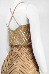 Adrianna Papell - 41913670SC Zigzag Design Sequined Popover Dress