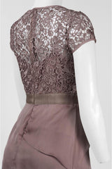 Adrianna Papell - 62882090SC Short Sleeve Lace Tiered Long Dress