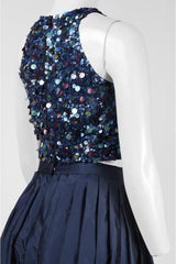 Adrianna Papell - Two-Piece Ornate Halter Long Dress 91922200SC
