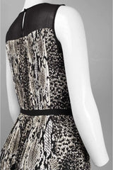 Adrianna Papell - Sheer Jewel Neck Animal Print Dress 16PD78030SC