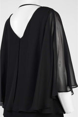 Adrianna Papell - Caped Back Drape Chiffon Sheath Dress AP1D100259SC