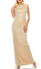 Adrianna Papell - AP1E200762SC Embroidered Lace Bateau Neck Dress