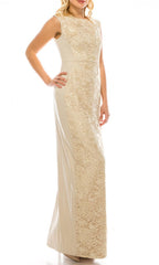 Adrianna Papell - AP1E200762SC Embroidered Lace Bateau Neck Dress