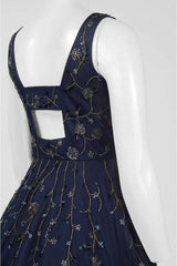 Adrianna Papell - Embellished V Neck Knee Length Dress AP1E201275SC
