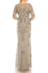 Adrianna Papell - AP1E205388SC Long Sleeves Embellished Gown