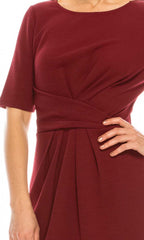 Adrianna Papell - AP1D103889SC Jewel Neck Scuba Crepe Sheath Dress
