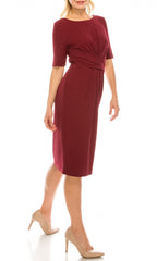 Adrianna Papell - AP1D103889SC Jewel Neck Scuba Crepe Sheath Dress