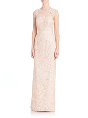 Aidan Mattox - 251706210SC Embroidered Lace Column Long Dress