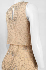 Aidan Mattox - 054468710SC Sleeveless Keyhole Back Beaded Mesh Dress