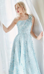 3D Floral A-Line Prom Dress