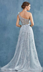 3D Floral A-Line Prom Dress