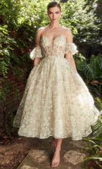 A-Line Tea-Length Dress