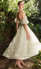 A-Line Tea-Length Dress