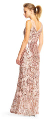Adrianna Papell - Sleeveless Sequined Motif Long Dress AP1E200620SC