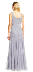 Adrianna Papell - Bateau Pearl Accented Long Column Dress AP1E200672SC