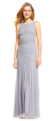 Adrianna Papell - Bateau Pearl Accented Long Column Dress AP1E200672SC