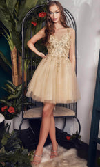 3D Applique Cocktail Dress