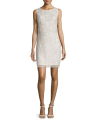 Aidan Mattox - 54465560SC Bateau Sleeveless Embellished Short Dress