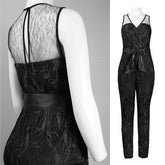 Adrianna Papell - 231M70480SC V Neck Illusion Embroidered Fit Jumpsuit