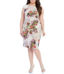 Adrianna Papell - Floral Print Jacquard Cocktail Dress 81925491SC