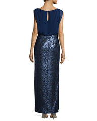 Aidan Mattox - 251704850SC Bedazzled Bateau Sheath Gown
