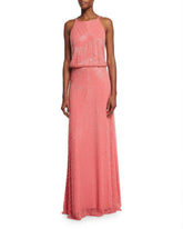 Aidan Mattox - 54470000SC Beaded Halter Sheath Dress