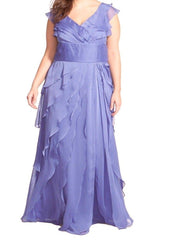 Adrianna Papell - V Neck Empire Tiered A-line Dress 81844461SC