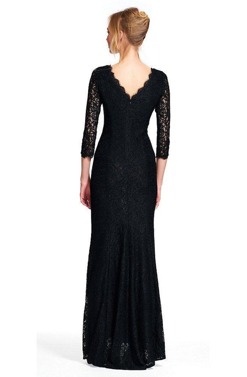 Adrianna Papell - 91879130SC Bateau Scallop Lace Evening Gown