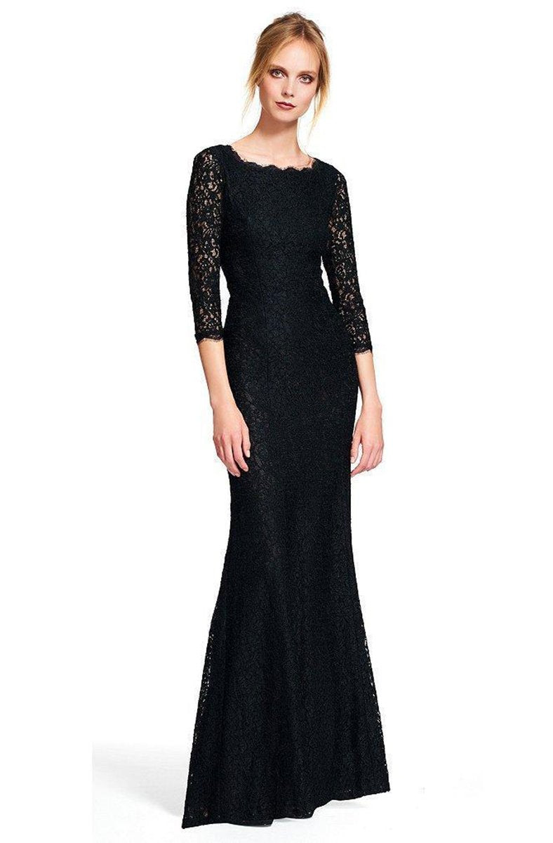 Adrianna Papell - 91879130SC Bateau Scallop Lace Evening Gown