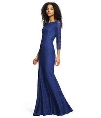 Adrianna Papell - 91879130SC Bateau Scallop Lace Evening Gown