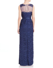 Aidan Mattox - 251706210SC Embroidered Lace Column Long Dress