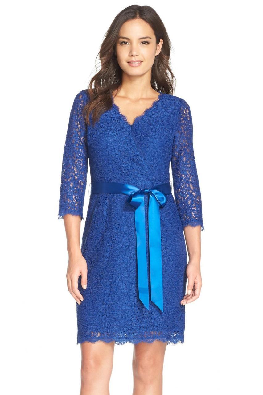 Adrianna Papell - 41910400SC English Lace Scalloped Dress with Tie