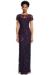 Adrianna Papell - 91929590SC Embellished Long Sheath Dress