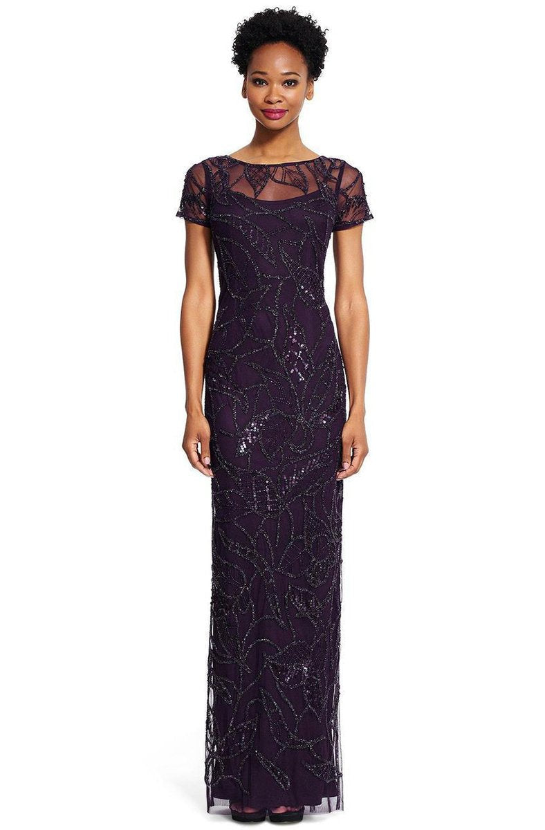 Adrianna Papell - 91929590SC Embellished Long Sheath Dress