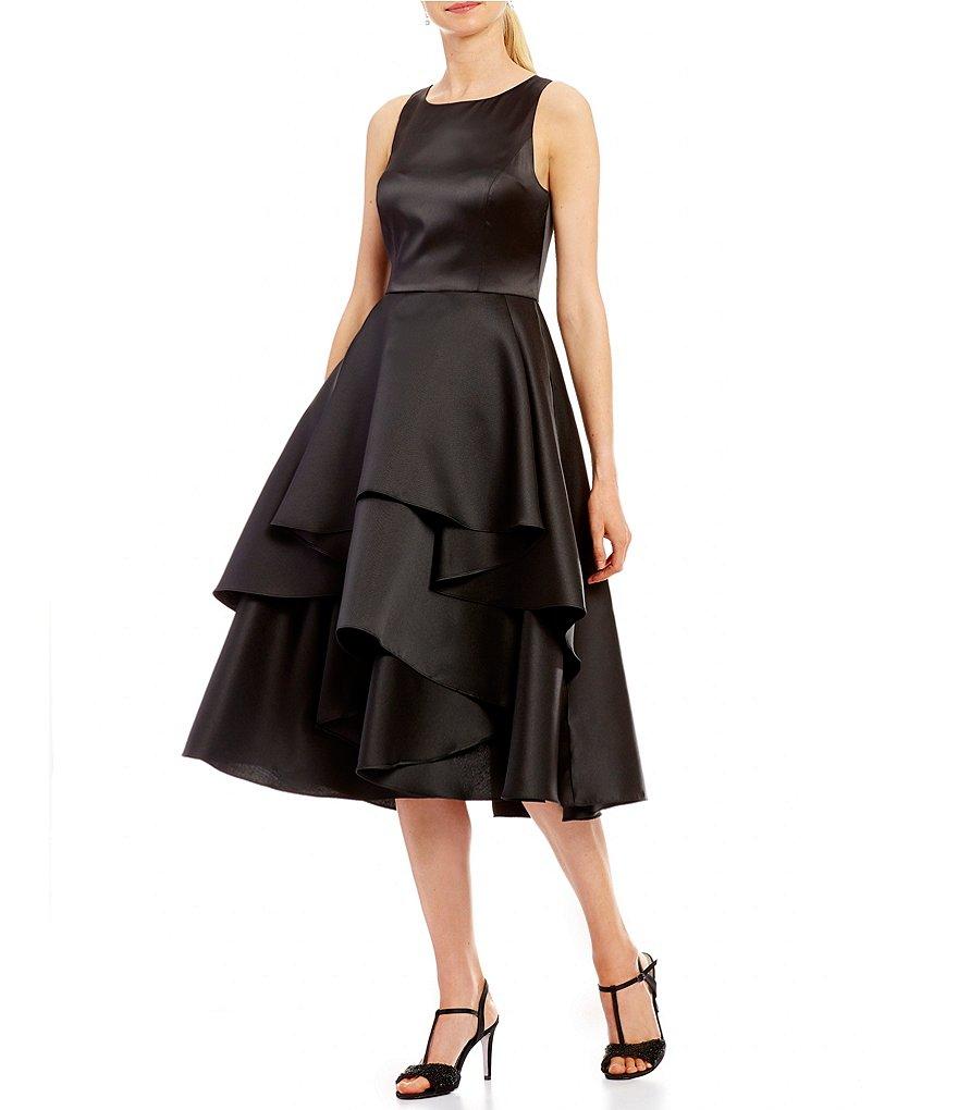 Adrianna Papell - Fit and Flare Tiered Tea Length Dress AP1E201685SC