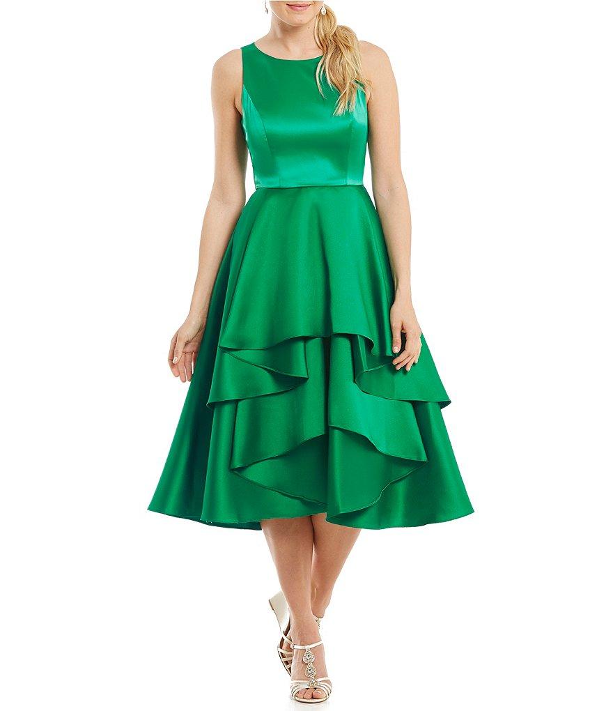 Adrianna Papell - Fit and Flare Tiered Tea Length Dress AP1E201685SC