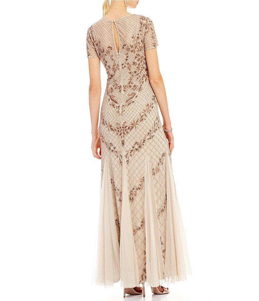 Adrianna Papell - V Neck Embellished Evening Gown AP1E201532SC