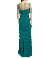 Adrianna Papell - Illusion Neck Tiered Long Dress AP1E201931SC