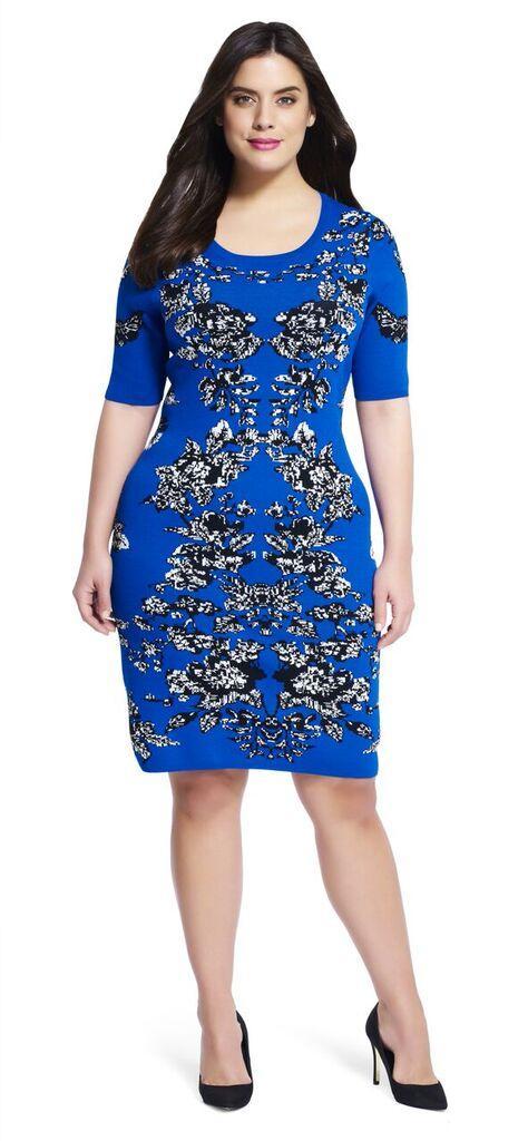 Adrianna Papell - Quarter Sleeve Graphic Print Sheath Dress 14242931SC