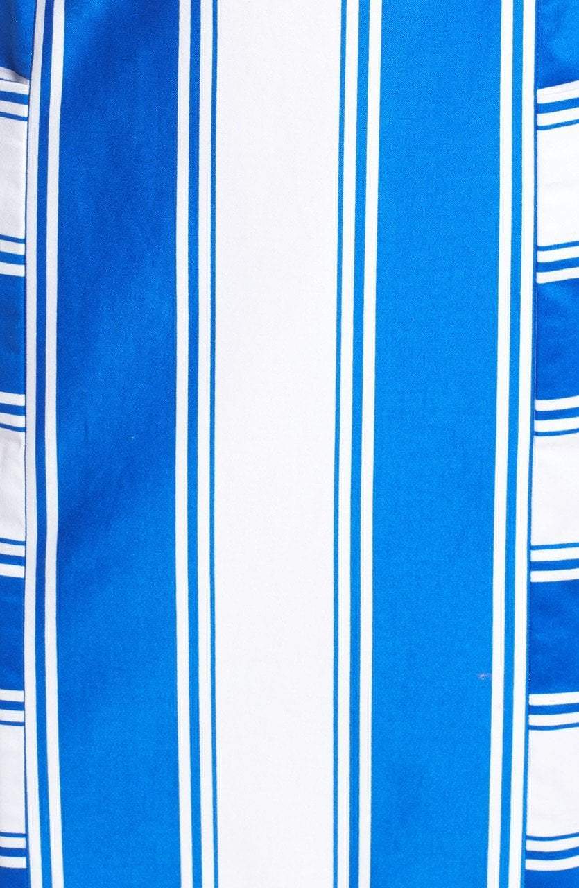 Adrianna Papell - Bateau Neck Stripe Print Cotton Dress AP1D100963SC