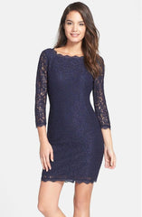 Adrianna Papell - 41864782SC Laced Scalloped Sheath Dress