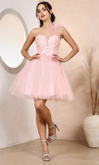 Adora Design 1054 - Strappy Open Back Layered Mini Dress