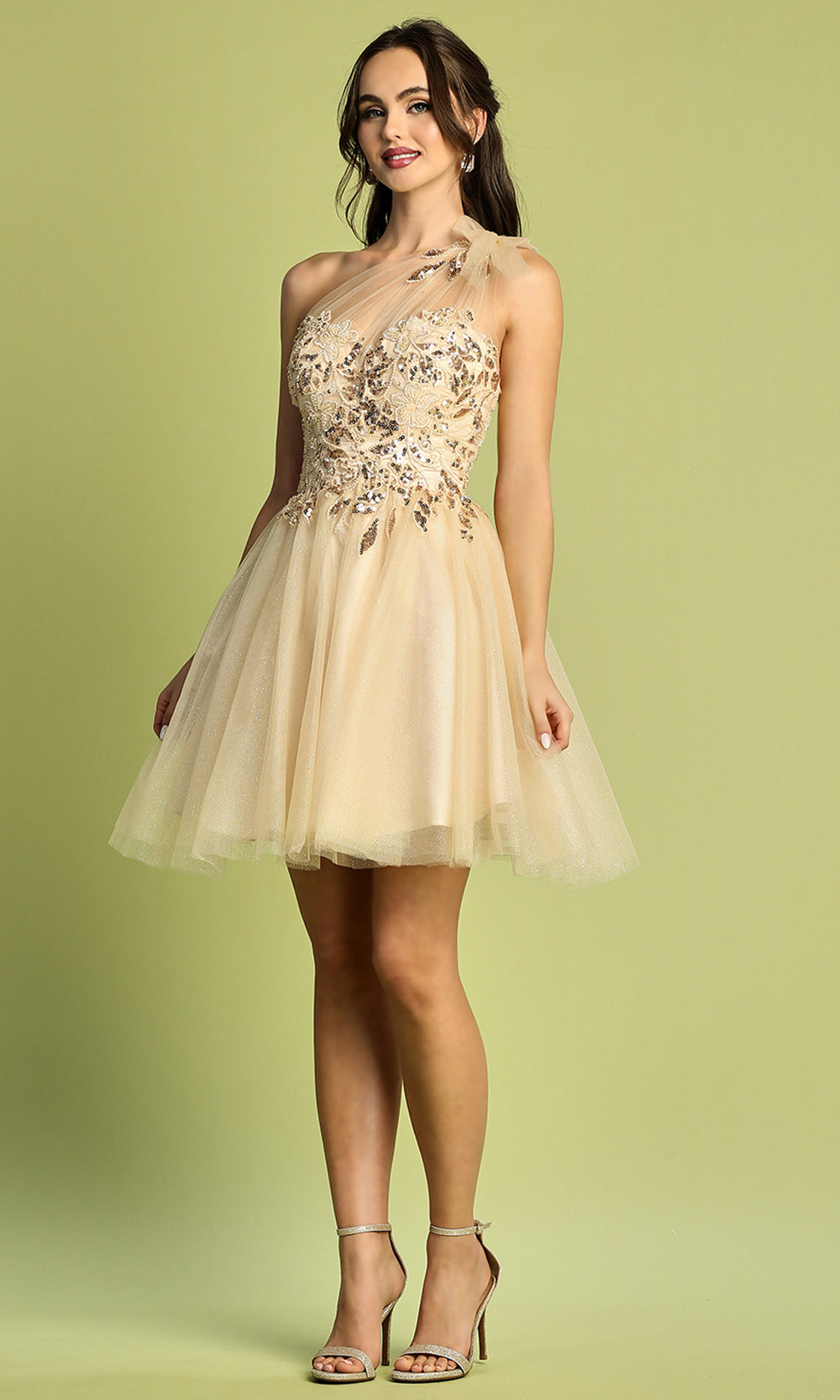 Adora Design 1054 - Strappy Open Back Layered Mini Dress