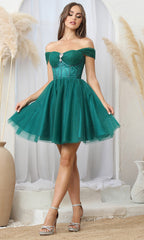 Adora Design 1060 - Sweetheart Corset A-Line Mini Dress
