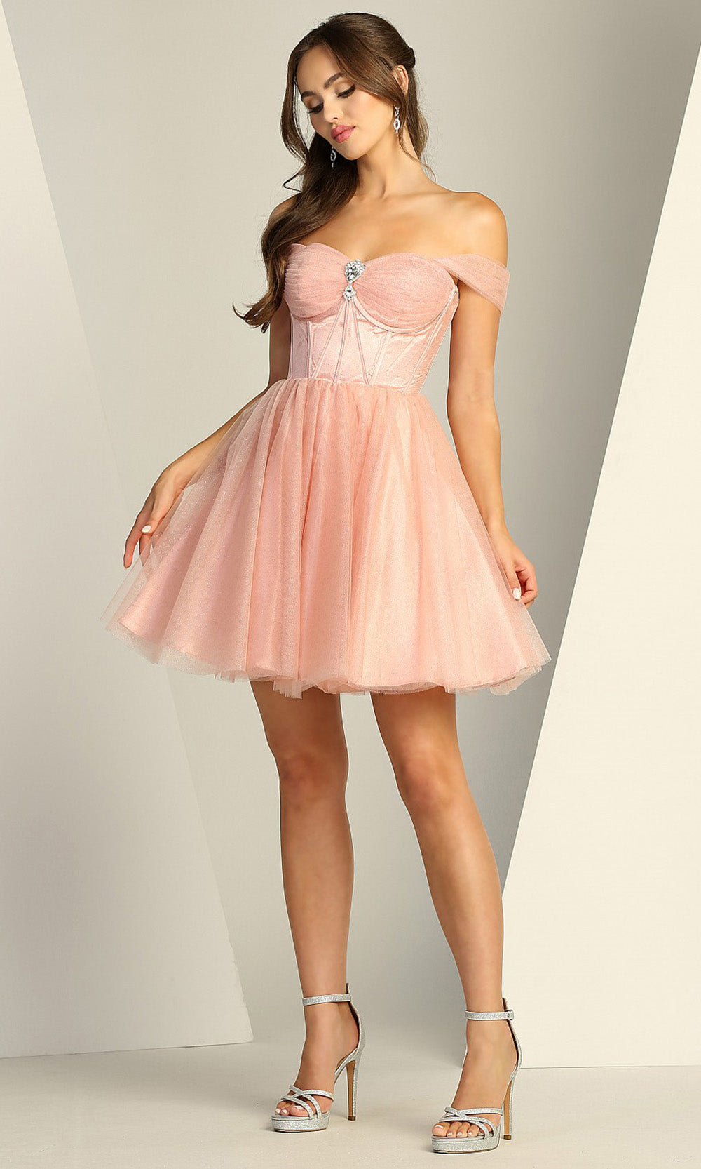 Adora Design 1060 - Sweetheart Corset A-Line Mini Dress