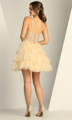 Adora Design 1062 - Sweetheart Neckline Ruffle Short Dress