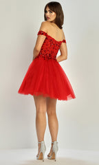 Adora Design 1070 - Off Shoulder Layered A-Line Party Dress