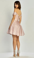 Adora Design 1079 - Crystal Accent Sweetheart Flared Dress