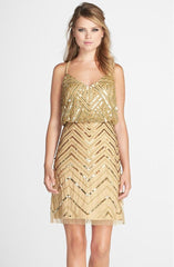 Adrianna Papell - 41913670SC Zigzag Design Sequined Popover Dress